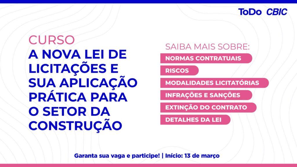 Inscri Es Para O Curso Sobre A Nova Lei De Licita Es Se Encerram Amanh Cbic C Mara